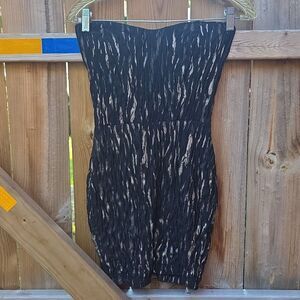 Symphony Strapless Black and Cream Dress